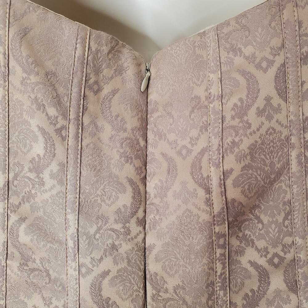 House of CB Alessandra Gold Jacquard Midi Dress with Detachable Bow Size Medium - Picture 12 of 16
